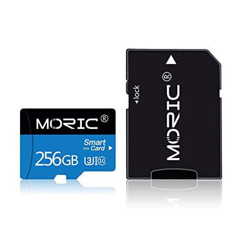 256 GB Micro-SD-Karte mit SD-Kartenadapter, Klasse 10, TF-Speicherkarte, High-Speed-Speicherkarte für Smartphone, Kamera, PC, Mac (256 GB)
