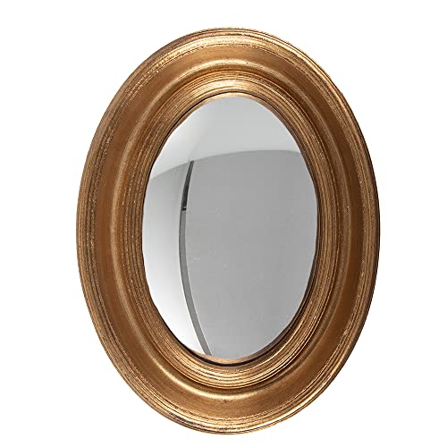 Clayre & Eef Spiegel 24x32 cm Goldfarbig Holz Oval Großer Spiegel