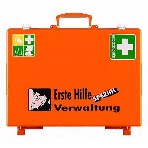 SÖHNGEN Erste-Hilfe-Koffer Verwaltung, Wandhalterung, orange, ASR A4.3/DIN 13157