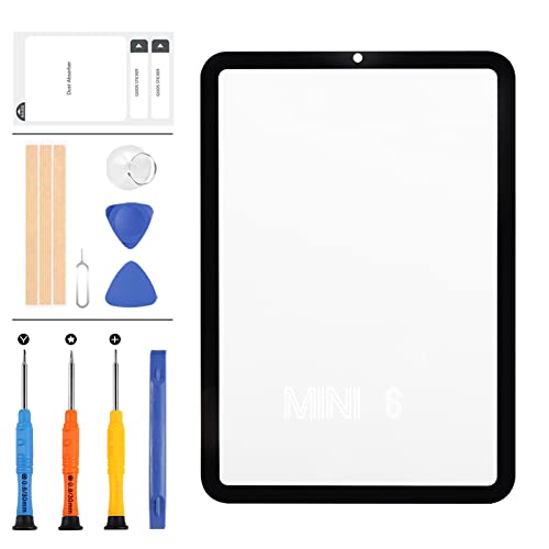Ersatz-Display Compatible für iPad Mini 6 (6. Generation) 2021 Frontglas Compatible für iPad A2567 A2568 A2569 Außenglasscheibe Objektiv Komplettes Reparatur Set +Werkzeug (kein Touch-Digitizer)