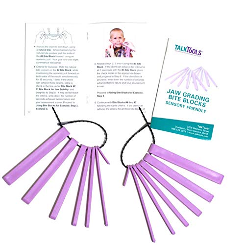Talktools Sensory Friendly Bite Blocks (Purple) - - Reusable & Durable - Full Instructions Included - Speech Therapy Tools by TalkTools