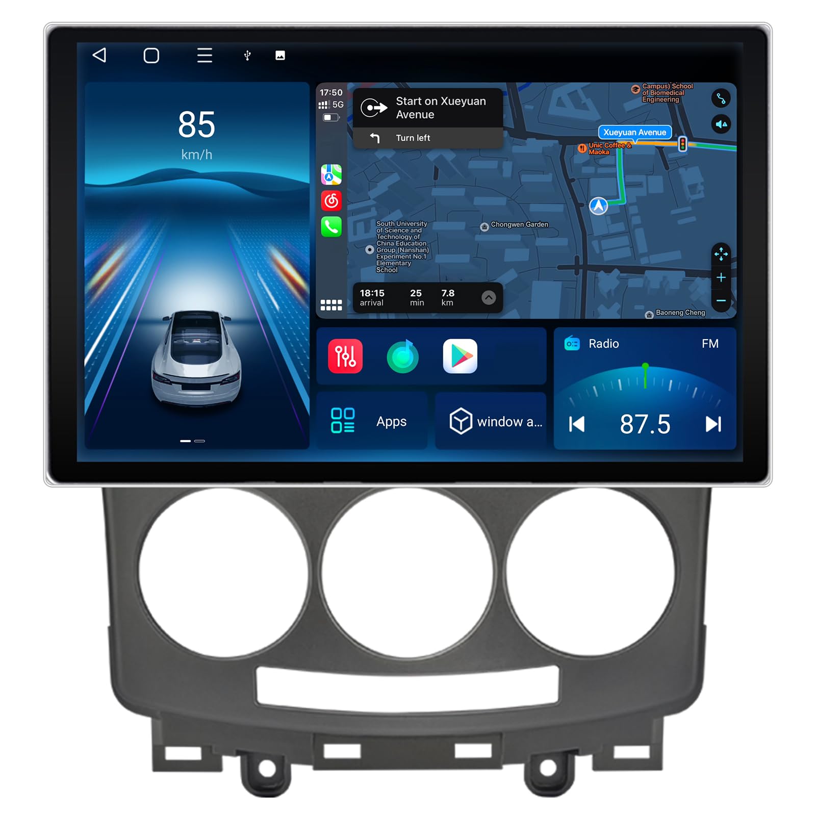 AWESAFE Android Autoradio für Mazda 5 2006-2010 13.1 Zoll Screen mit Carplay, Android Auto, Navigation,