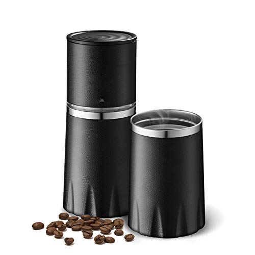 AYCPG All-in-One tragbare Kaffeemaschine, zum Übergießen von Kaffeekanne, Reisebecher mit Mahlwerk, Filter, Cold Brew Americano Espresso, manuell, Cafete Lucar