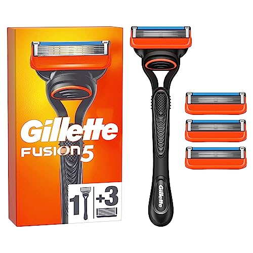 Gillette Fusion 5 Nassrasierer Herren, Rasierer + 4 Rasierklingen mit 5-fach Klinge, Geschenk für Männer