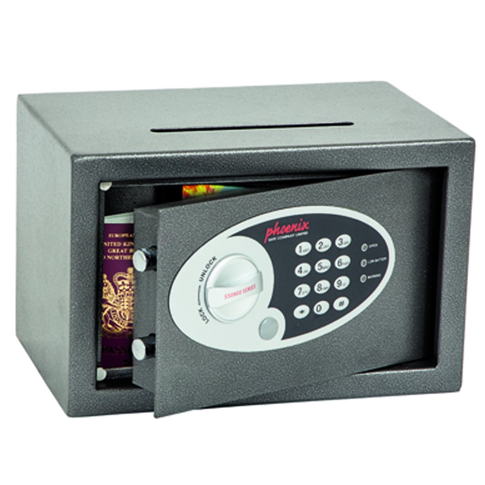 Phoenix Vela SS0801ED Deposit Home & Office Safe mit elektronischem Codeschloss Graphit-Grau (sehr klein)