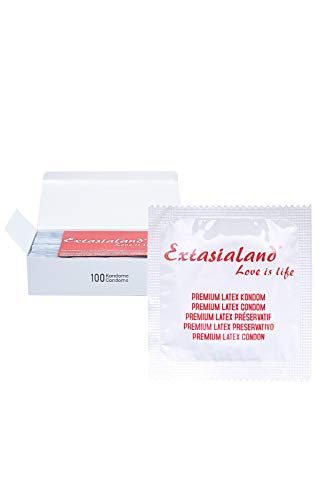 Extasialand Markenkondome Kondome extra dünn, hauchzart & extra feucht im praktischen Sparpack Condoms for men extra thin (0,045mm) für mehr Gefühl - verschiedene Verpackungsgrößen (100 Kondome)
