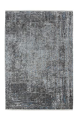 Teppich Vintage Muster Grau Blau 200x290cm