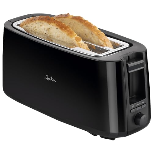 JATA JETT1585 Toaster für 2 lange Scheiben (25 x 3 cm) 7 Bräunungsstufen Auftaufunktion und Warmhaltefunktion Automatische Zentrierung Krümelschublade