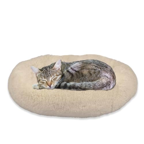 Peaceful Pooch S - Flauschiges Hundebett - 58cm Durchmesser - faltbar - in versch. Größen - Katzenbett - waschbar - herausnehmbare Polsterung - entspannt Gelenke & Muskeln - Anti-Rutsch-Noppenboden