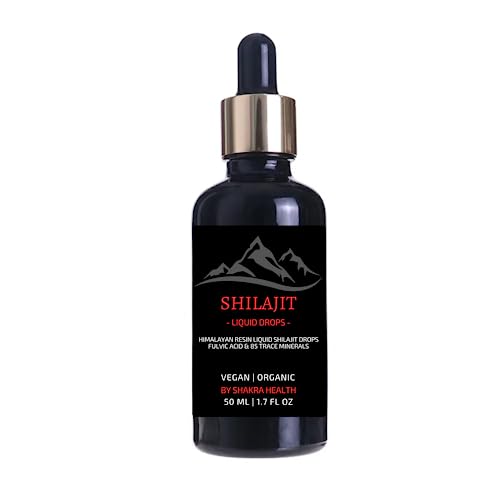 Shilajit Liquid Drops 50 ml / 1,7 fl oz Pure Himalaya Shilajit mit Pipette Authentisch, vegan und biologisch, Fulvosäure und natürlicher Spurenelemente-Komplex