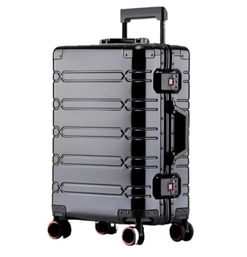 IRYZE Koffer Reisekoffer Aluminium-Magnesium-Metall-Hartschalenkoffer, Rollwagen, Reisegepäck, Großes Fassungsvermögen Trolley Boardcase (Color : E, Size : 24inch)