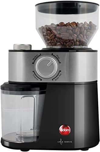 eldom MK170N Elektrische Kaffeemühle | Füllmenge bis zu 250g Kaffee | Mahlgradeinstellung von Extra Fein bis Grob | Einstellbare Menge von 2 bis 12 Tassen | Schwarz