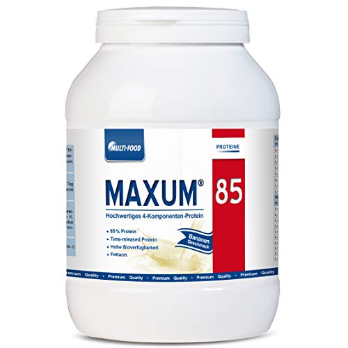 Maxum 85, Mehrkomponenten Protein 4K, Eiweiß Pulver Mix für Shakes (Banane)
