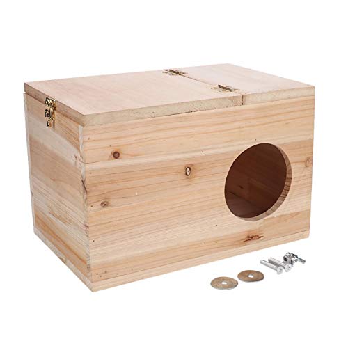 EVTSCAN Große Vogelzuchtbox, natürliche Sicherheit Holz Haustiere Tier Chinchilla Eichhörnchen Paarung Brutbox Nisthaus Käfig