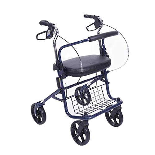 Senior Einkaufswagen Trolleys Einkaufswagen Gehhilfen Klappwagen Treppensteigwagen Haushaltsgepäckwagen (Color : Blue, Size : 72 * 41 * 95cm)