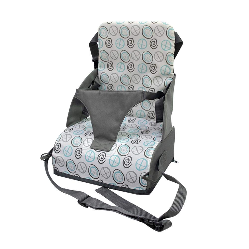 Chiyyak Baby-Sitzerhöhung für Esszimmerstühle, abnehmbares tragbares Babysitzkissen, beigefarbenes Wasserblaues Kreis-Symbol