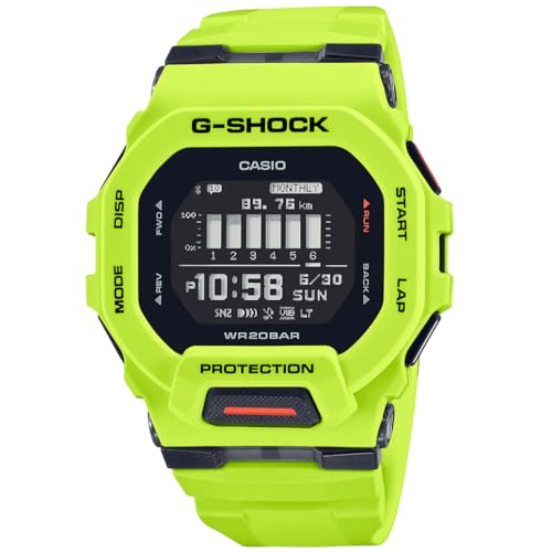 G-Shock G-Squad Digitaluhr Bluetooth Neongelb Casio Schwarz