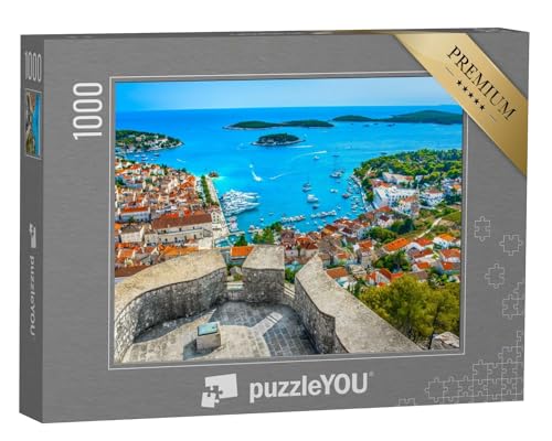 puzzleYOU: Puzzle 1000 Teile „Luftaufnahme am Archipel vor der Stadt Hvar, Kroatien“