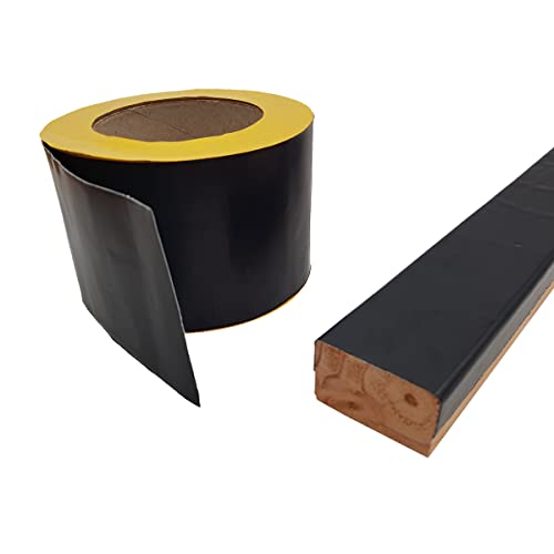10.000 mm x 75 mm x 0,6 mm Butyl Terrassen Abdeckband Rolle Holz & Unterkonstruktionen - einseitig selbstklebendes Holzschutz Band (3 Rollen (Gesamt 30 Meter))