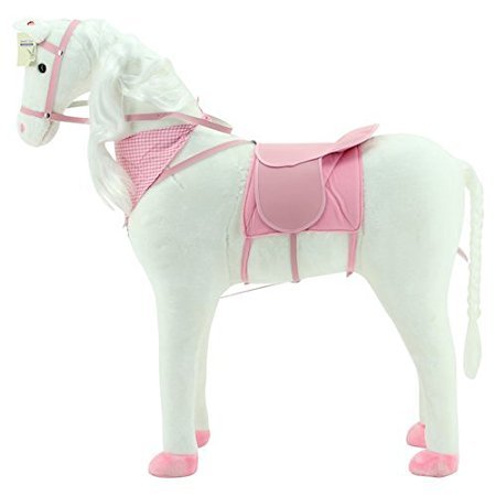 Sweety Toys 10370 Plüsch Pferd XXL Riesen Stehpferd Reitpferd White Princess Größe ca.105 cm Kopfhöhe bis 80 kg belastbar