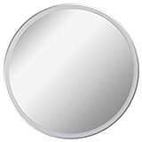 FACKELMANN LED Spiegel rund Ø 80 cm Mirrors/Wandspiegel mit umlaufender LED-Beleuchtung/Maße (B x H x T): ca. 80 x 80 x 3 cm/hochwertiger Badspiegel/moderner Badezimmerspiegel/Durchmesser 80 cm