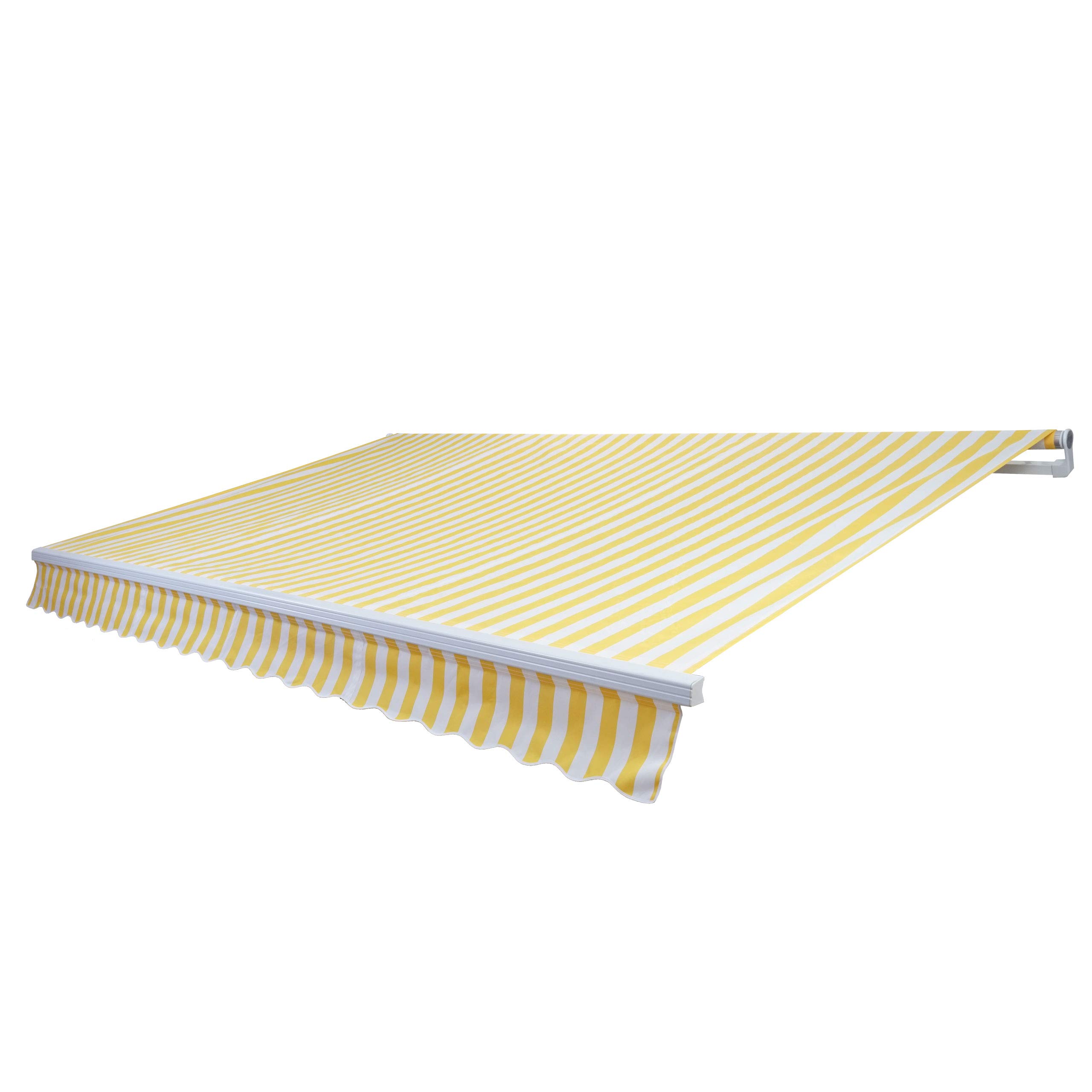 Alu-Markise HWC-E49, Gelenkarmmarkise Sonnenschutz 2,5x2m - Polyester Gelb/Weiß