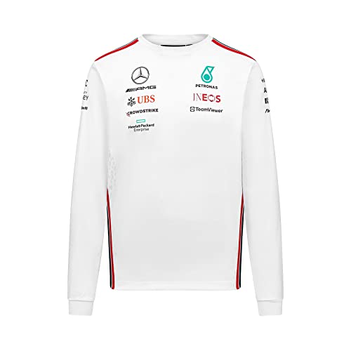 MERCEDES AMG PETRONAS Formula One Team - 2023 Team-Langarm-T-Shirt - Weiß - Männer - Größe: XL