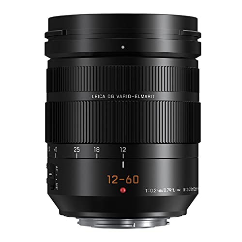 Panasonic Lumix G Leica DG Vario-Elmarit Profi-Objektiv, 12–60 mm, F2.8–4.0 ASPH, spiegellose Micro Four Thirds, Power O.I.S, h-es12060 (USA schwarz)
