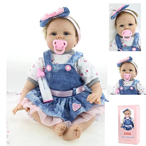 ZIYIUI 22inch/55CM Silikon Reborn Baby Doll Realistisch Realistisch Neugeborenes Baby Puppen Baby Spielzeug Toy