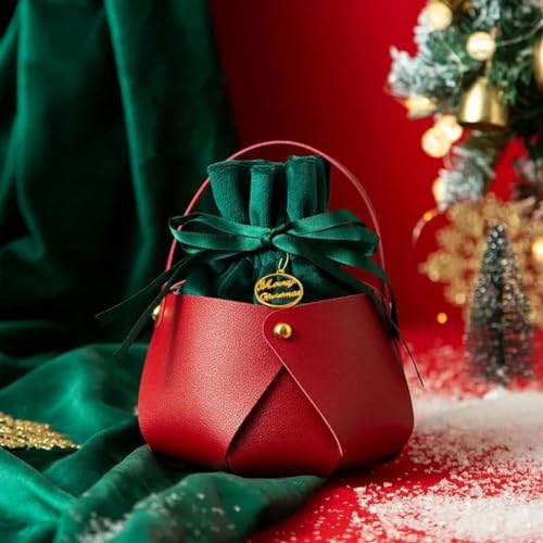Frohe Weihnachten Süßigkeiten Verpackung Tasche Weihnachten Obst Biber Bündel Tasche Niedliche Neujahr Santa Kordelzug Tasche-1PCS-01