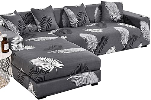 Sofa Überwürfe l Form Sofabezug groß Stretch ecksofa Sofahusse Elastische Couchbezug für L-Form Sofa Abdeckung mit 1 Stücke Kissenbezug (Color : C, Size : 3 Sitzer (190~230 cm))