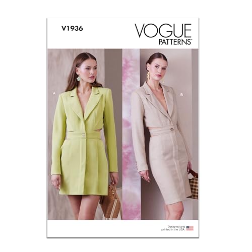 Vogue Patterns V1936A5 Damen Blazer Kleid A5 (34-36-36-38-40)