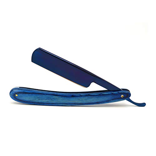 Rasiermesser 7/8'' mit Gußstahlklinge und edlem Holzgriff in blau