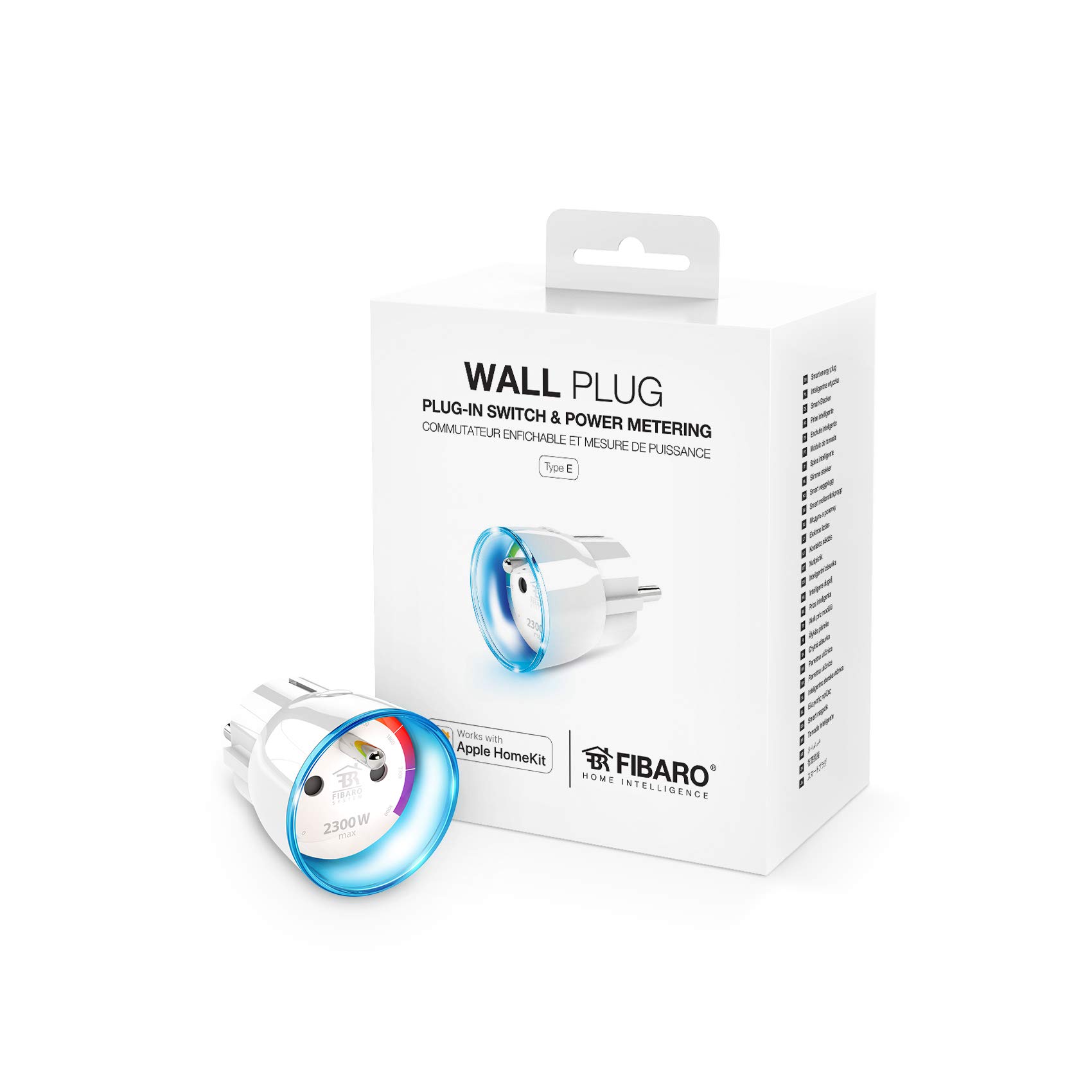 FIBARO Home Kit Wall Plug / Smart Steckdose Plug mit Leistungsmessung Typ E, iOS Bluetooth und WiFi, HomeKit, FGBWHWPE-102