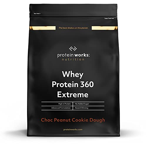 Whey Protein 360 Extreme | Schoko-Erdnuss-Keks | Proteinreich | Glutamin, Vitamine & Mineralien | THE PROTEIN WORKS | 600g