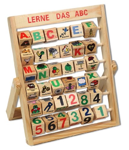 Lernspiel ABC Zahlenlernspiel Holzspielzeug Alphabet Schiebeklötzer Schieber