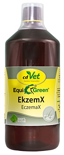 cdVet Naturprodukte EquiGreen EkzemX 1 Liter - Pferde - Sofortunterstützung für Leber und Niere - Kräutermischung - Fell- und Hautprobleme - Stoffwechselvorgänge + Kapillardurchblutung - Gesundheit-
