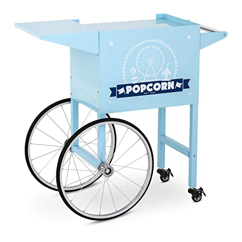 Royal Catering RCPT-BBWS-1 Popcornwagen Wagen für Popcornmaschine Popcorntrolley 2 Bremsen blau