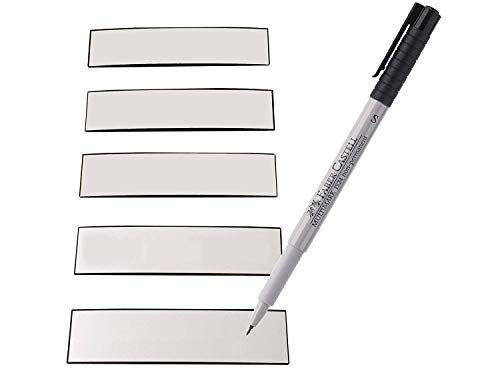 Magnetstreifen Etiketten weiß 100x30 mm - 75 Stück - beschreibbar incl. Stift