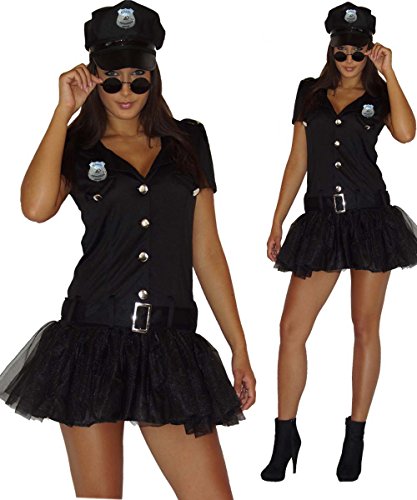 MAYLYNN 13709-S - Kostüm Sexy Polizistin, Kleid mit Mütze, Größe S, schwarz