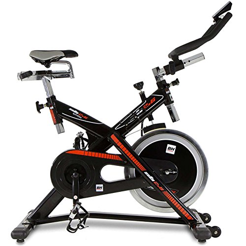 BH Fitness SB2.6 H9173 Indoorbike mit 22 kg Schwunggewicht, PolyV-Riemen, SPD-Trekking-Pedale