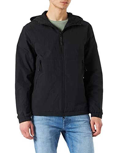 Calvin Klein Herren Crinkle Nylon Blouson W. Hood Jacke, Ck Black, S