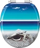 Cornat WC-Sitz "Snail Blue" - Ansprechendes Design - Hochwertiger Holzkern - Absenkautomatik - Komfortables Sitzgefühl / Toilettensitz / Klodeckel / KSDSC534