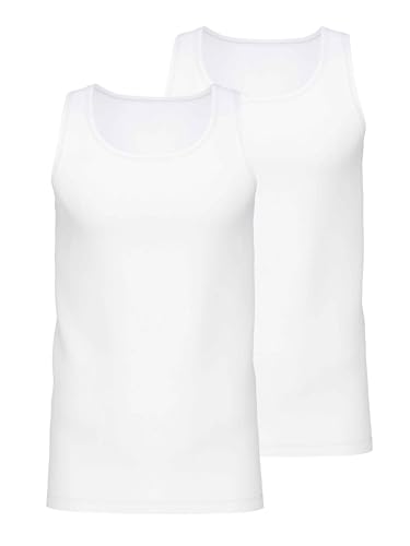 CALIDA Herren Natural Benefit Athletic-shirt Sport Tank Top, Weiß, 46-48 EU