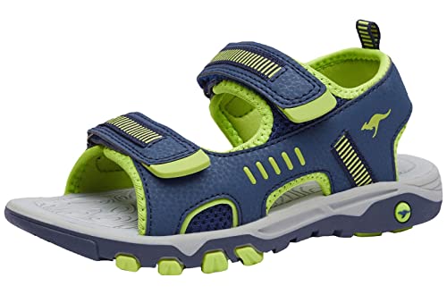 KangaROOS Unisex-Kinder K-Logan Sneaker, Blau (Dk Navy/Lime 4054), 36 EU