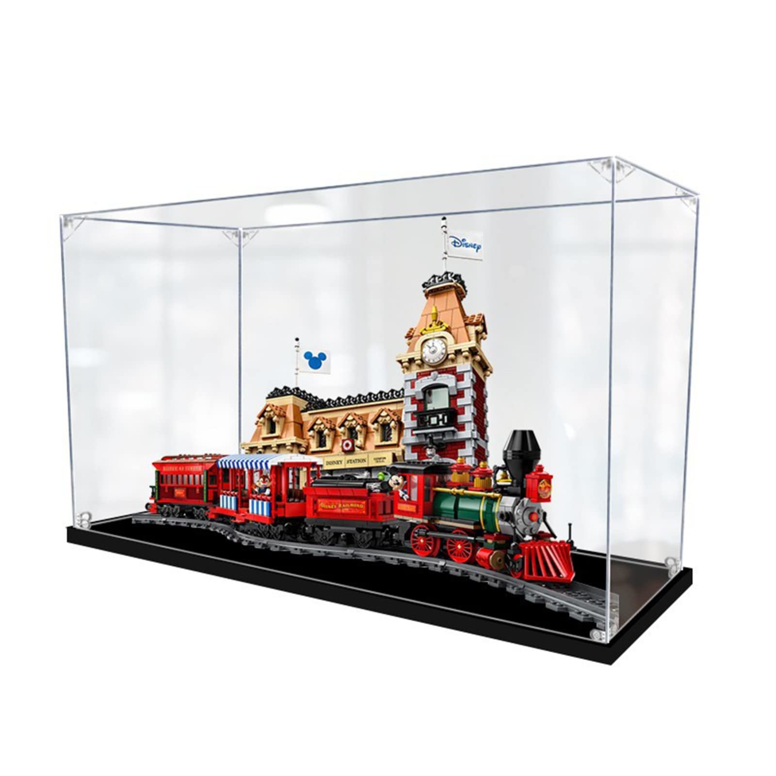 Acryl Vitrine Box Für Lego 71044 Train and Station, Acryl Vitrine, staubdichte Aufbewahrungsbox Präsentationsbox für Minifiguren Spielzeug Sammlung (81 * 32 * 48cm) 3mm