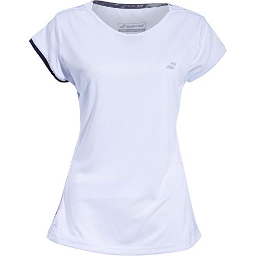 Babolat Damen Perf Cap Sleeve Top Women Unterhemd, Weiß/Silber, L