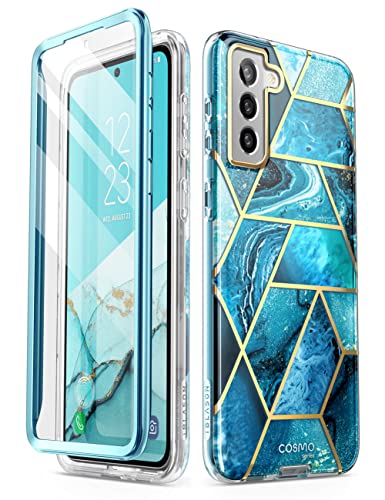 i-Blason Glitzer Hülle für Samsung Galaxy S22 (6.1") 5G Handyhülle Bumper Case 360 Grad Schutzhülle Glänzend Cover [Cosmo] mit Integriertem Displayschutz 2022 Ausgabe (Ocean)