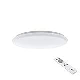 EGLO LED Deckenlampe Giron, 1 flammige Deckenleuchte, Material: Stahl, Kunststoff, Farbe: Weiß, Ø: 57 cm, dimmbar, Weißtöne per Fernbedienung einstellbar