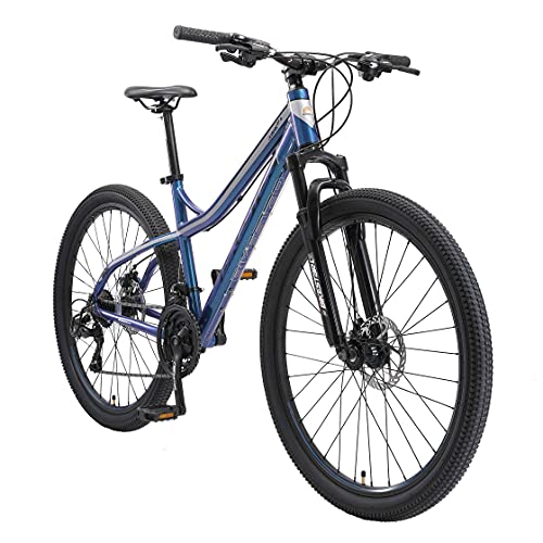 BIKESTAR Hardtail Aluminium Mountainbike 27.5 Zoll, 21 Gang Shimano Schaltung mit Scheibenbremse | 17 Zoll Rahmen MTB Erwachsenen- und Jugendfahrrad | Blau